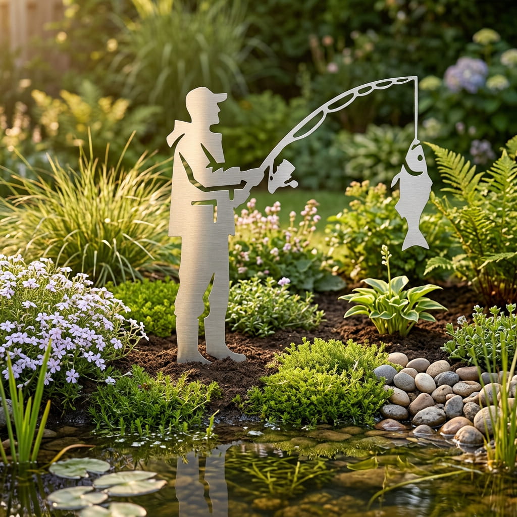 Gartenstecker Angler
