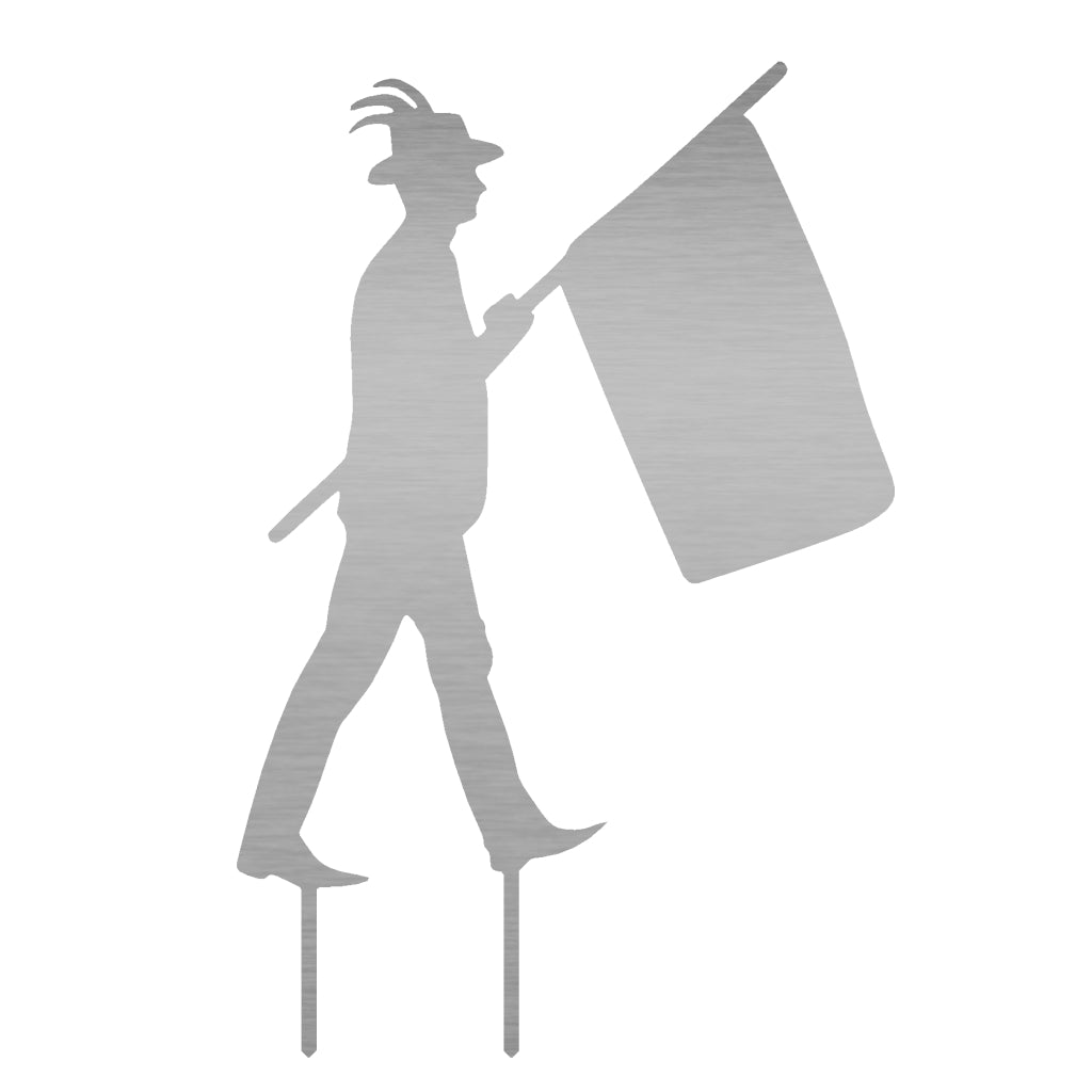 Gartenstecker Fahnenträger Schützenfest aus Edelstahl, 58,3 x 38,5 cm, perfekte Dekoration für festliche Atmosphäre im Garten.
