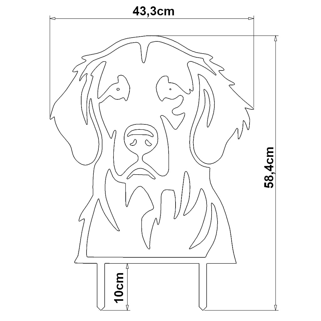 Gartenstecker Golden Retriever Portrait
