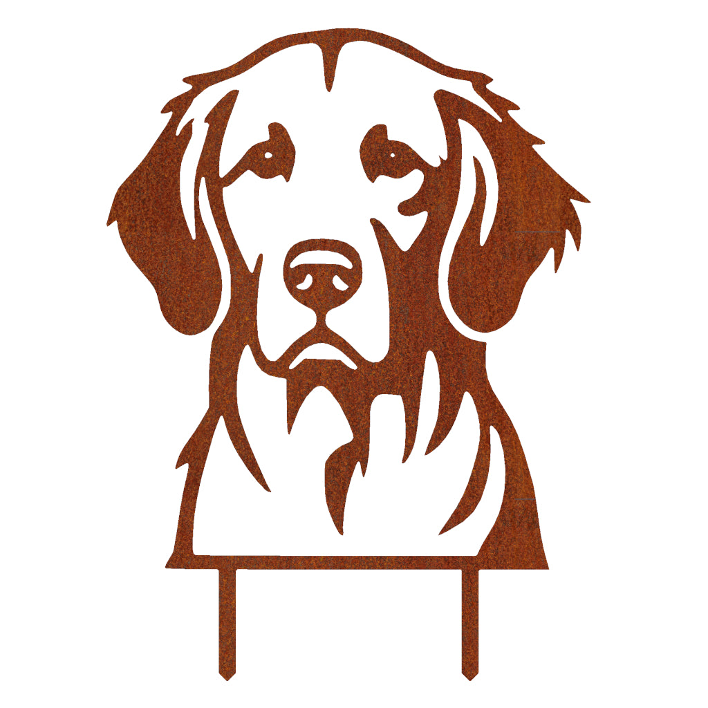 Gartenstecker Golden Retriever Portrait