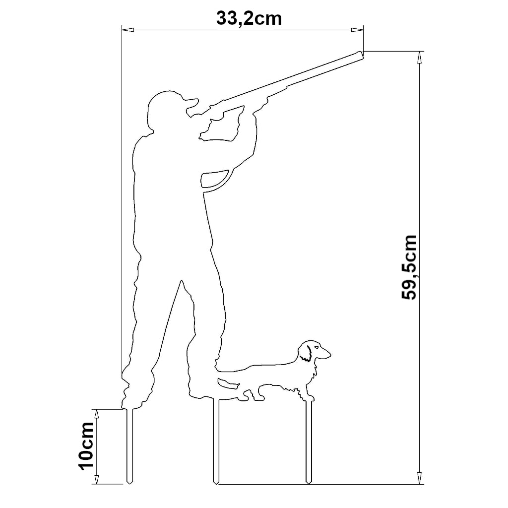 Gartenstecker Jäger und Dackel