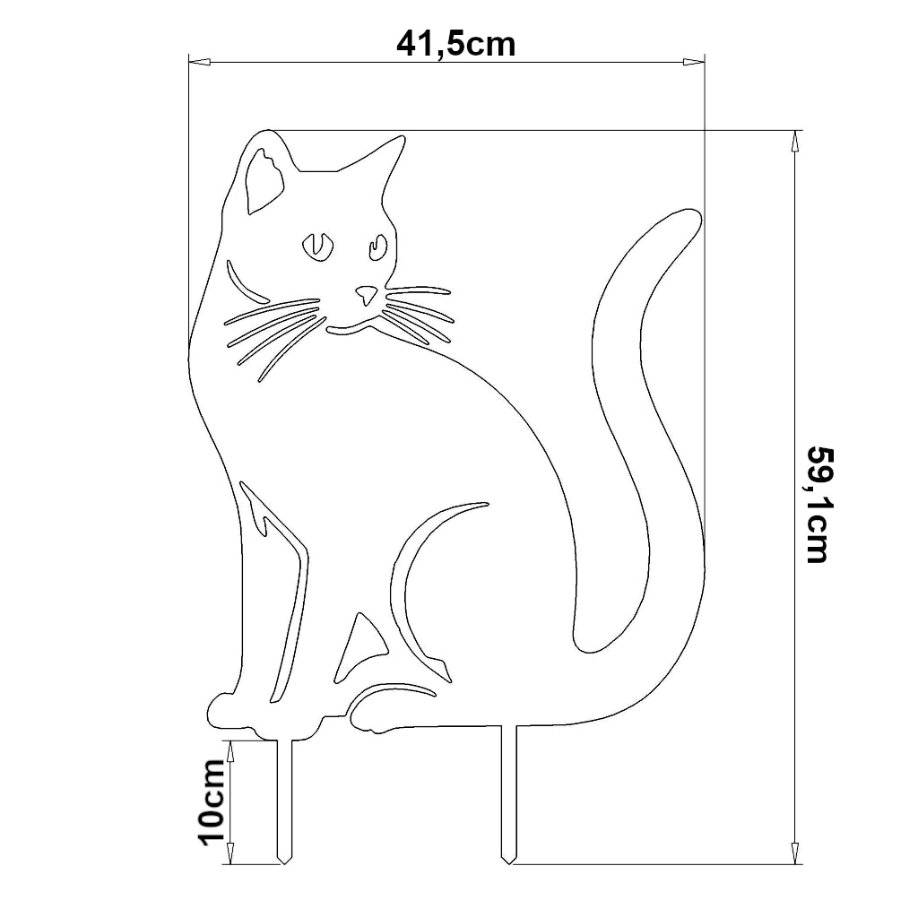 Gartenstecker Katze sitzend