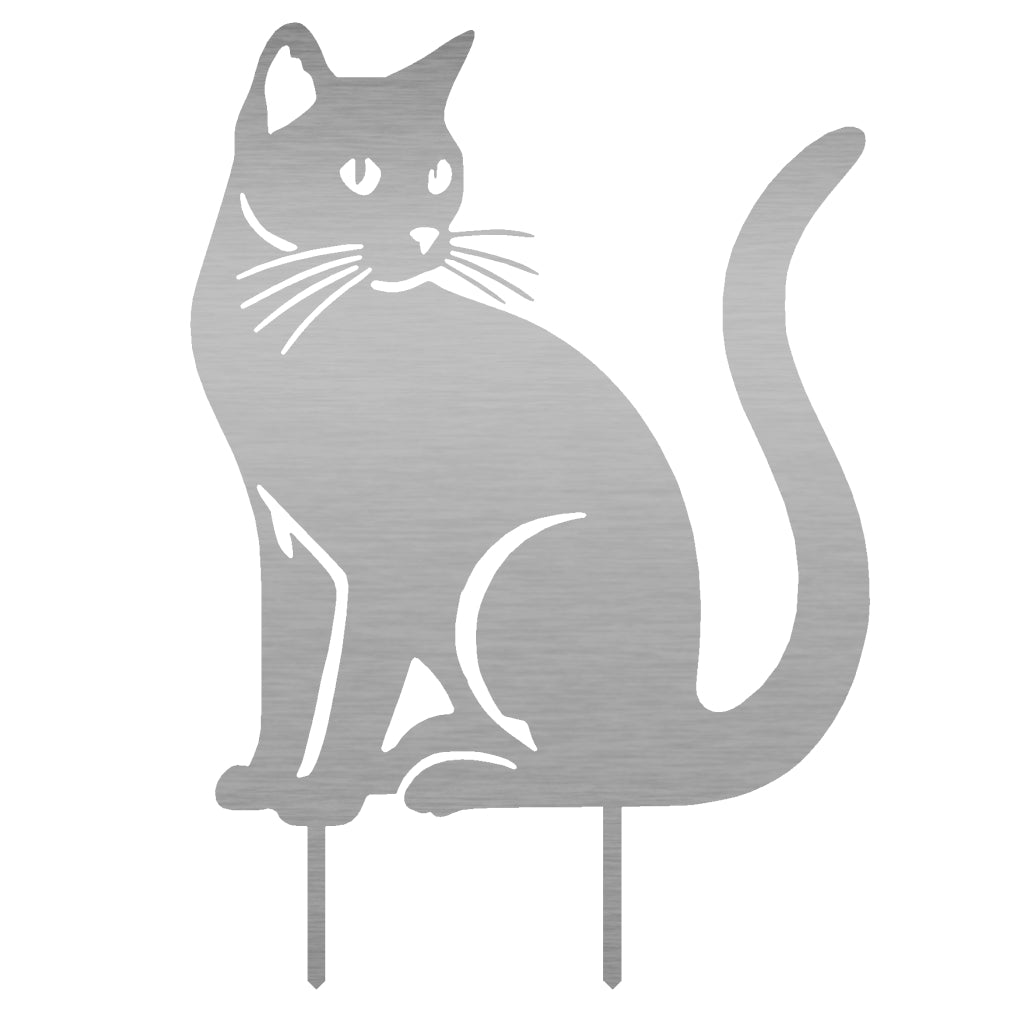 Gartenstecker Katze sitzend