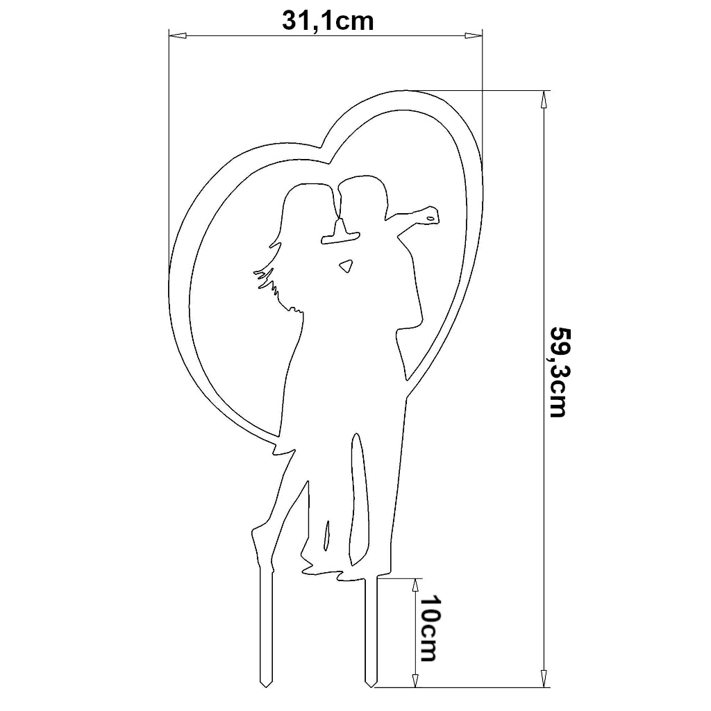 Gartenstecker Liebespaar Herz