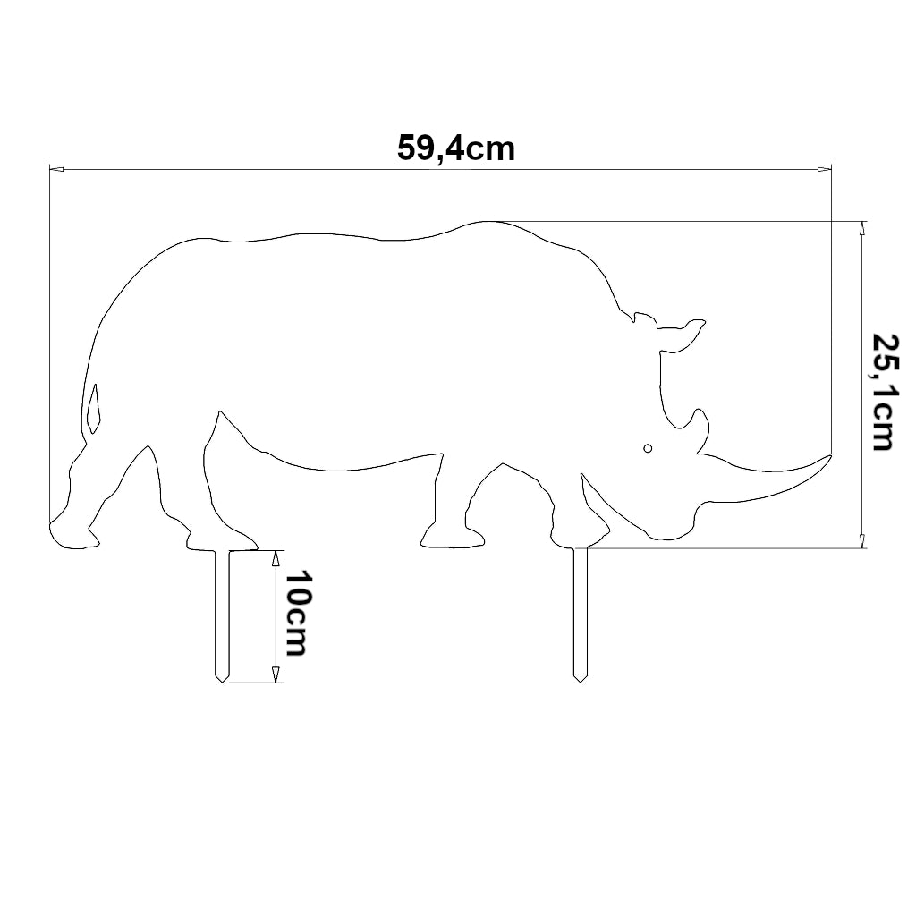 Gartenstecker Nashorn