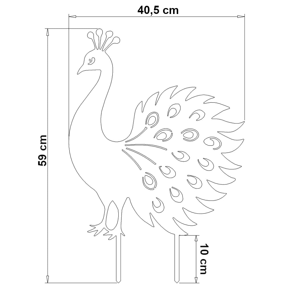Gartenstecker Pfau