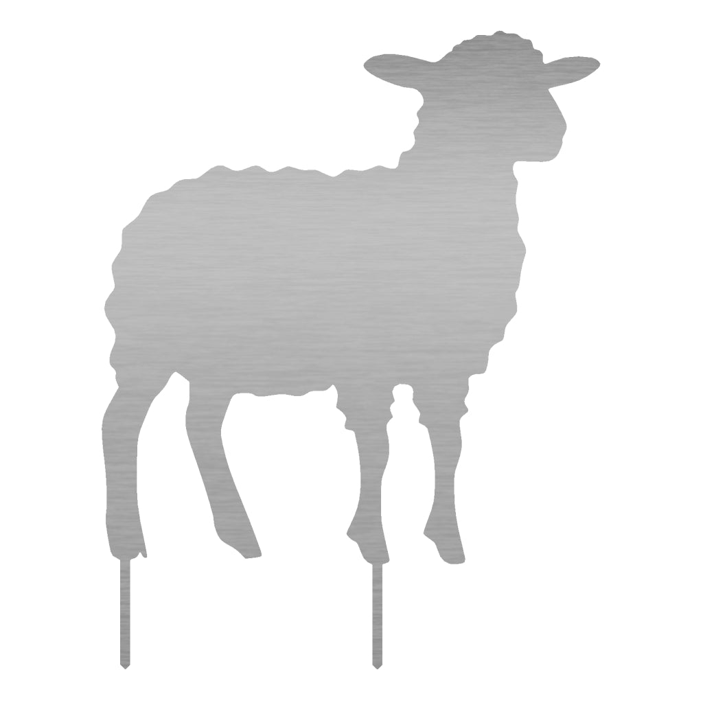 Gartenstecker Schaf aus Edelstahl für eine charmante Garten-Dekoration.