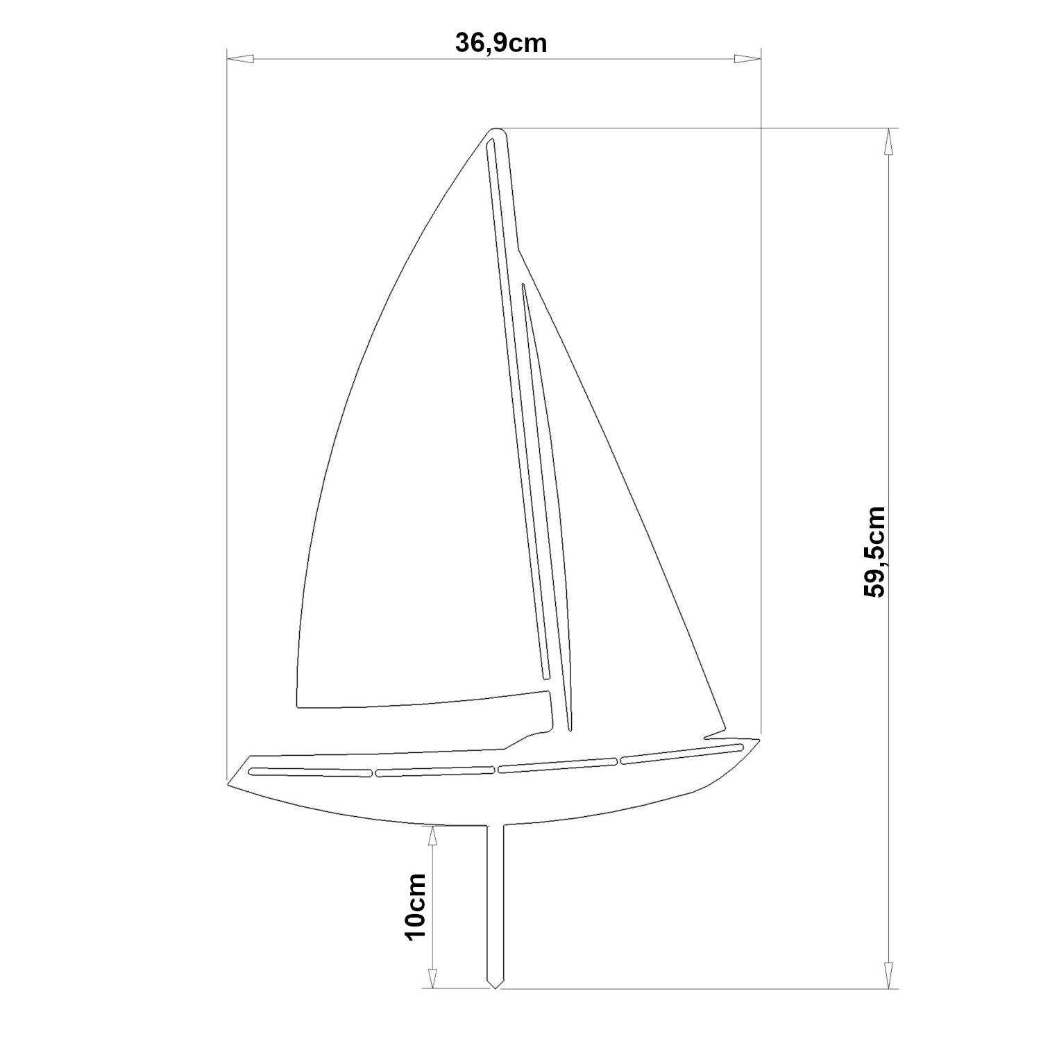 Gartenstecker Segelboot