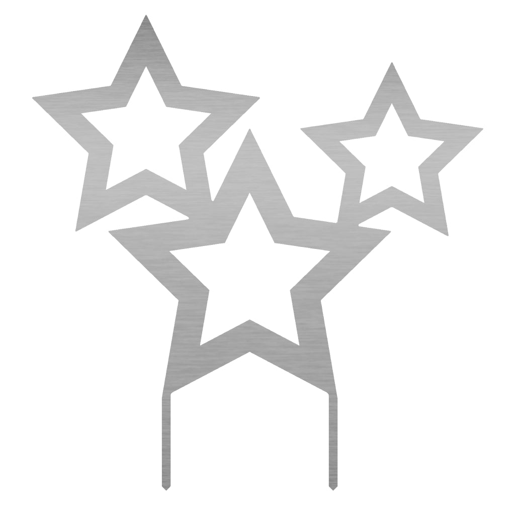 Gartenstecker Sterne aus Edelstahl, zeitlose Eleganz, moderner Akzent für den Garten, hochwertige Materialstärke, geschliffen (Korn 240), langlebige Gartenkunst.