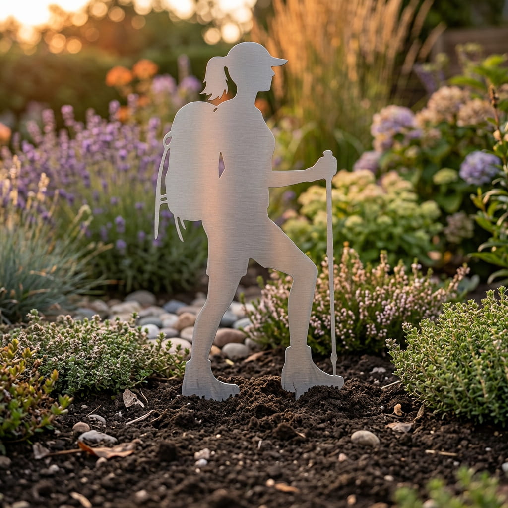 Gartenstecker Wanderin