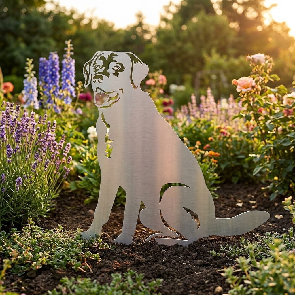 Gartenstecker Labrador sitzend