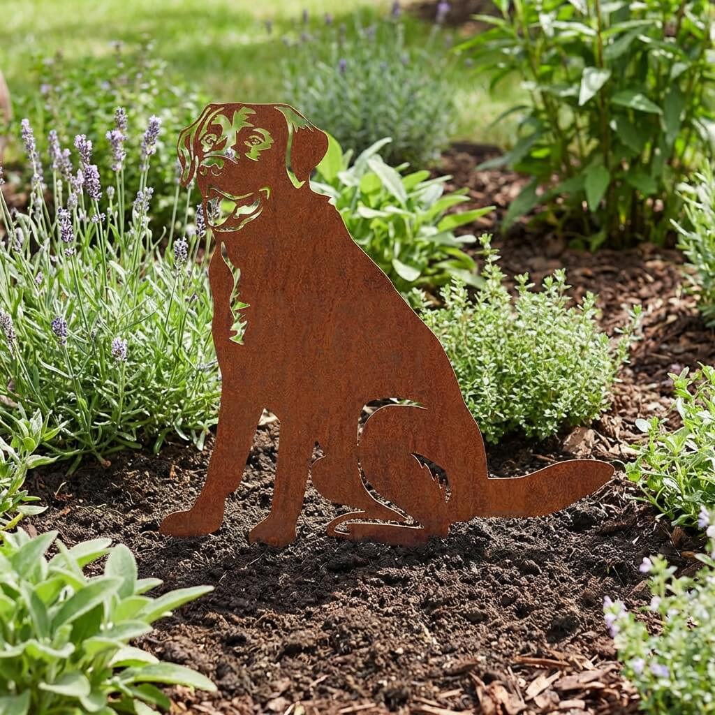 Gartenstecker Labrador sitzend