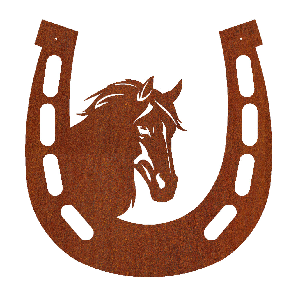 Wandbild Hufeisen Pferdekopf