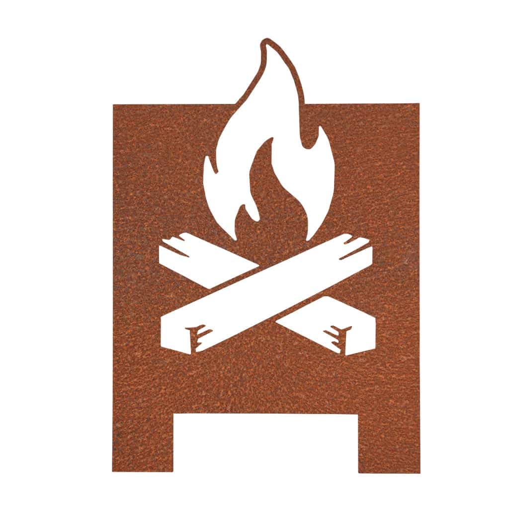 Feuerkorb "Lagerfeuer" aus Cortenstahl (2 mm Materialstärke) mit herausnehmbarem Ascheboden, rustikales Design für gemütliche Gartenabende.