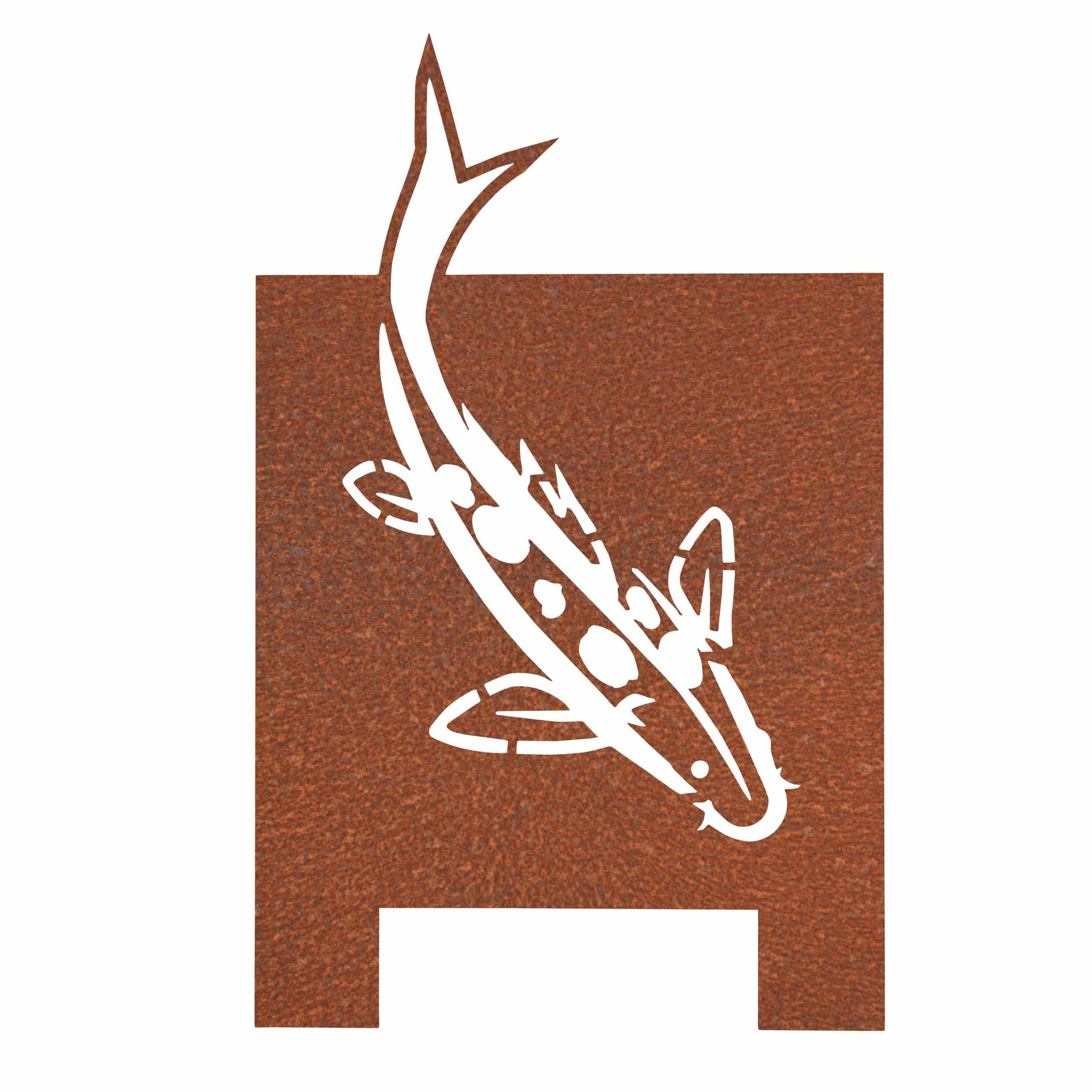 Feuerkorb Koi aus Cortenstahl mit filigranem Koi-Motiv