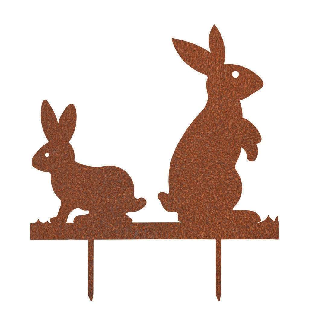 Gartenstecker Osterhase Paar