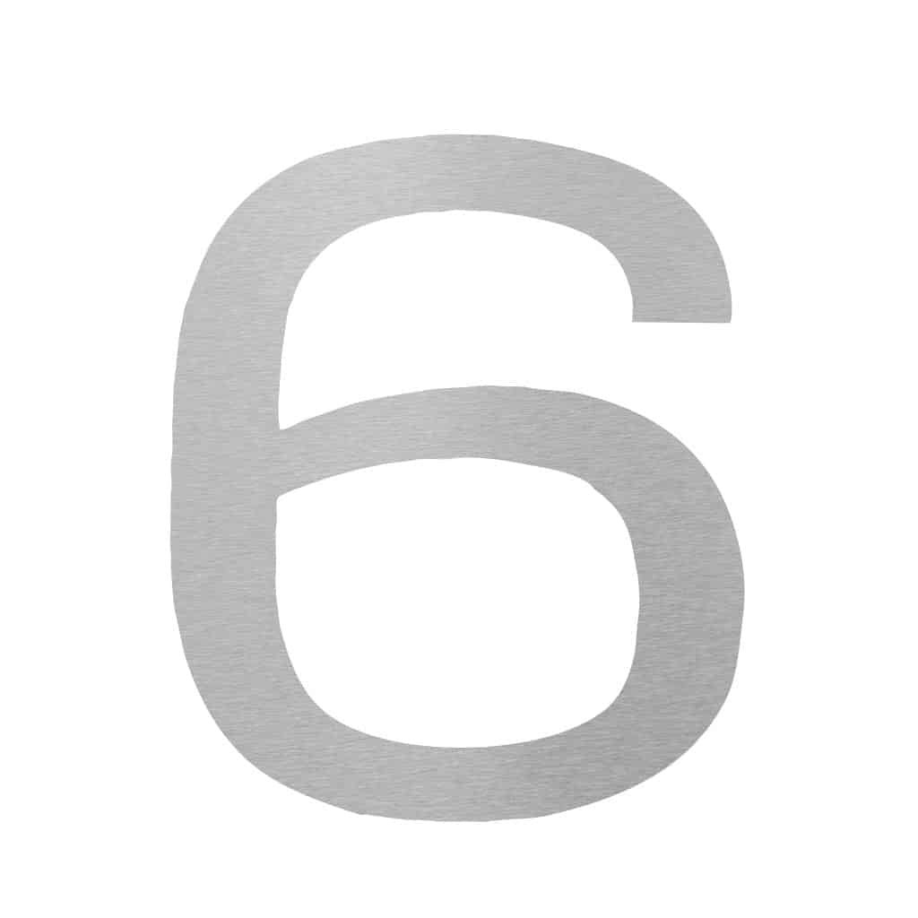 Hausnummer 6 aus Edelstahl, Zeitlose Eleganz von Neomdesign.