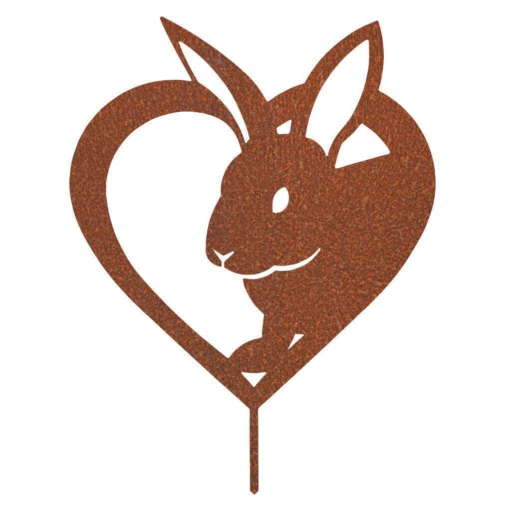 Gartenstecker Osterhase Herz