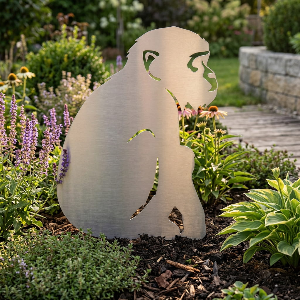 Gartenstecker Affe