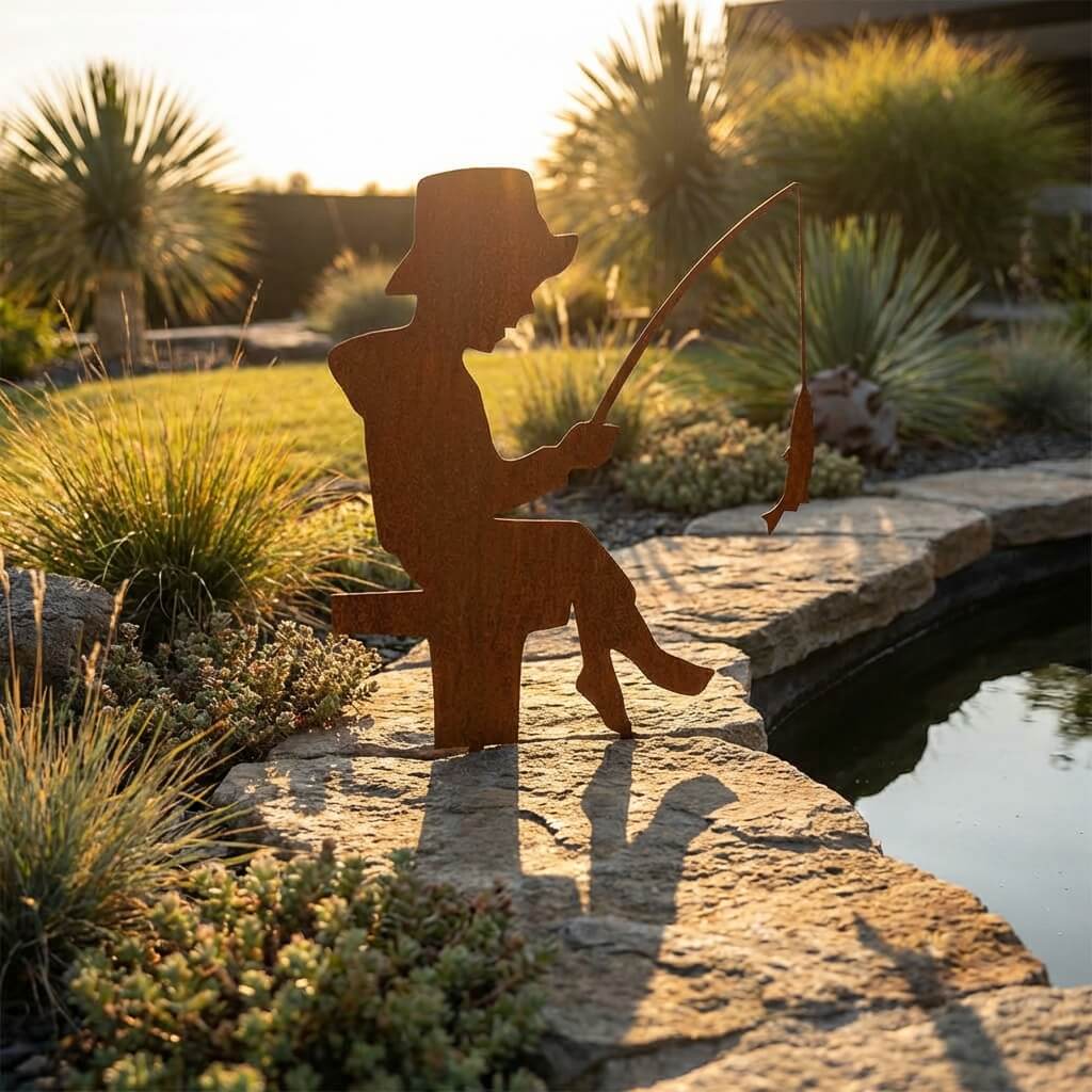 Gartenstecker Angelndes Kind