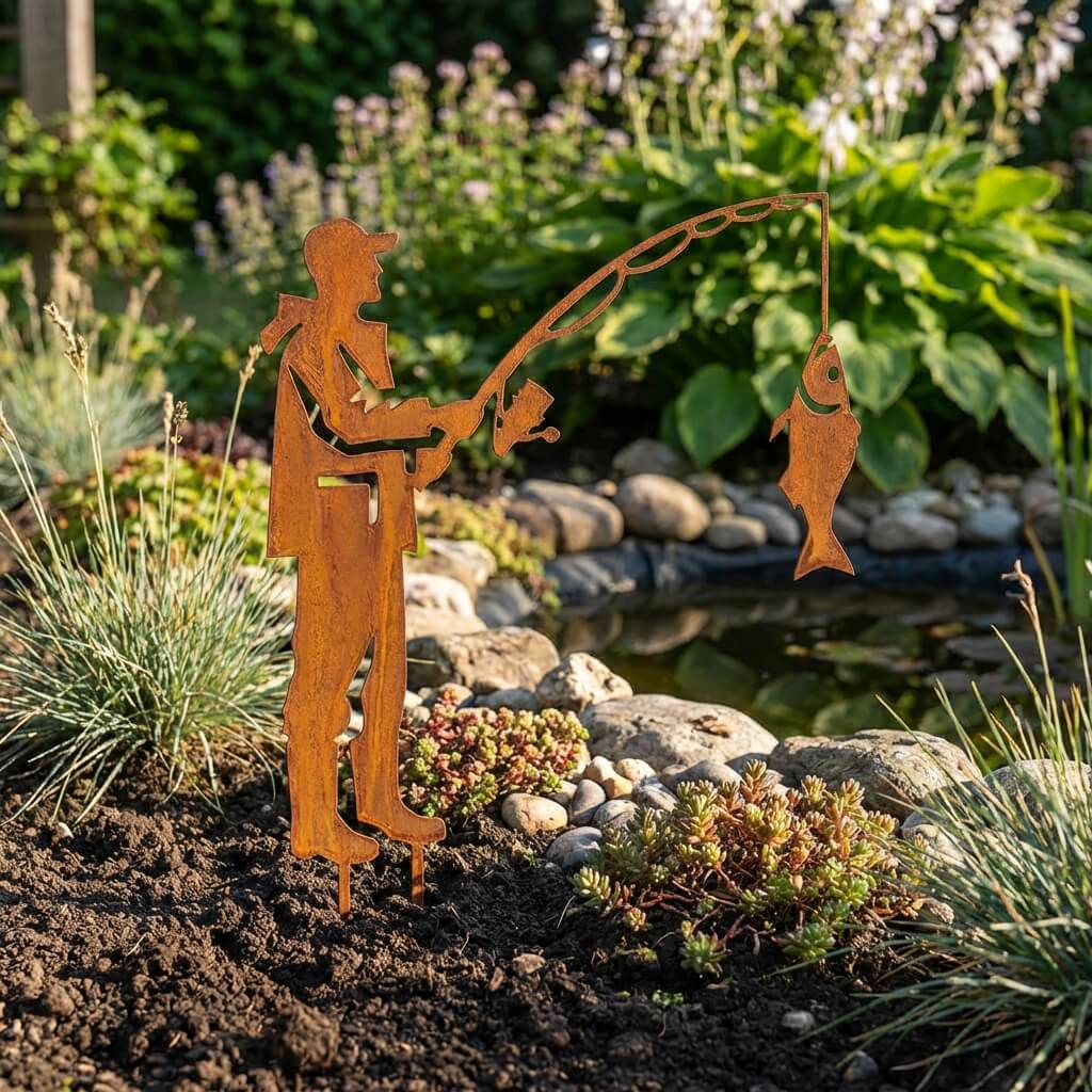 Gartenstecker Angler