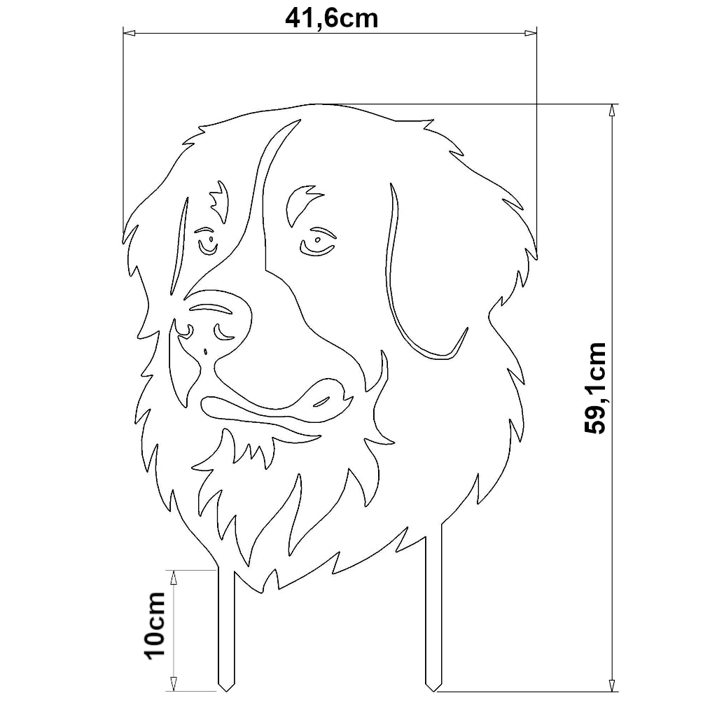 Gartenstecker Berner Sennenhund Portrait