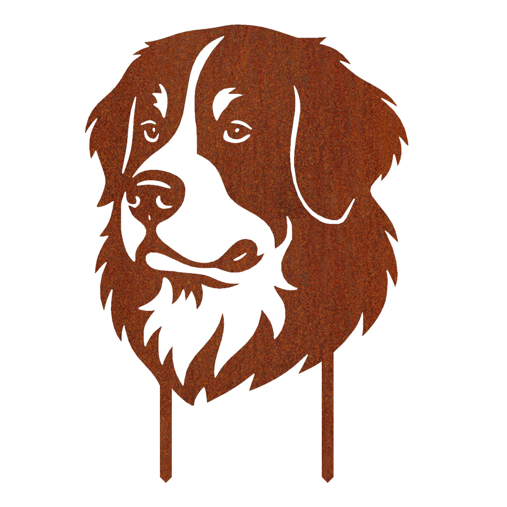 Gartenstecker Berner Sennenhund Portrait