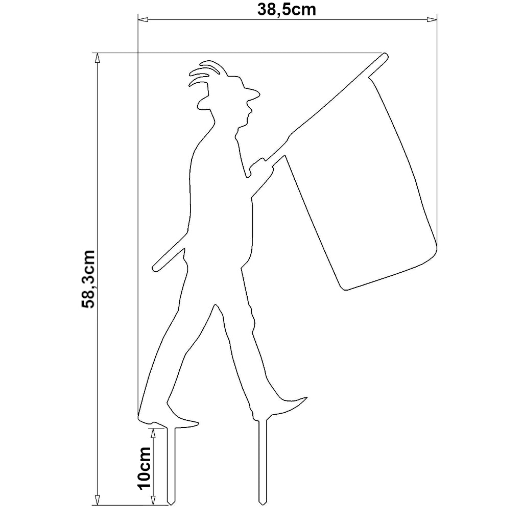 Gartenstecker Fahnenträger Schützenfest Abmessungen 58,3 x 38,5 cm Materialstärke 2 mm aus Cortenstahl oder Edelstahl