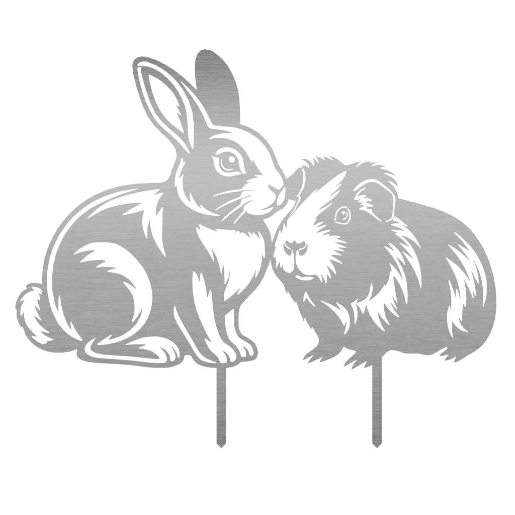 Gartenstecker Hase & Meerschweinchen