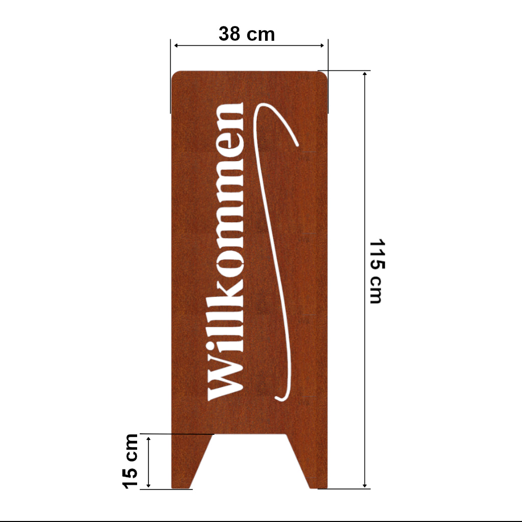 Gartenstele Willkommen