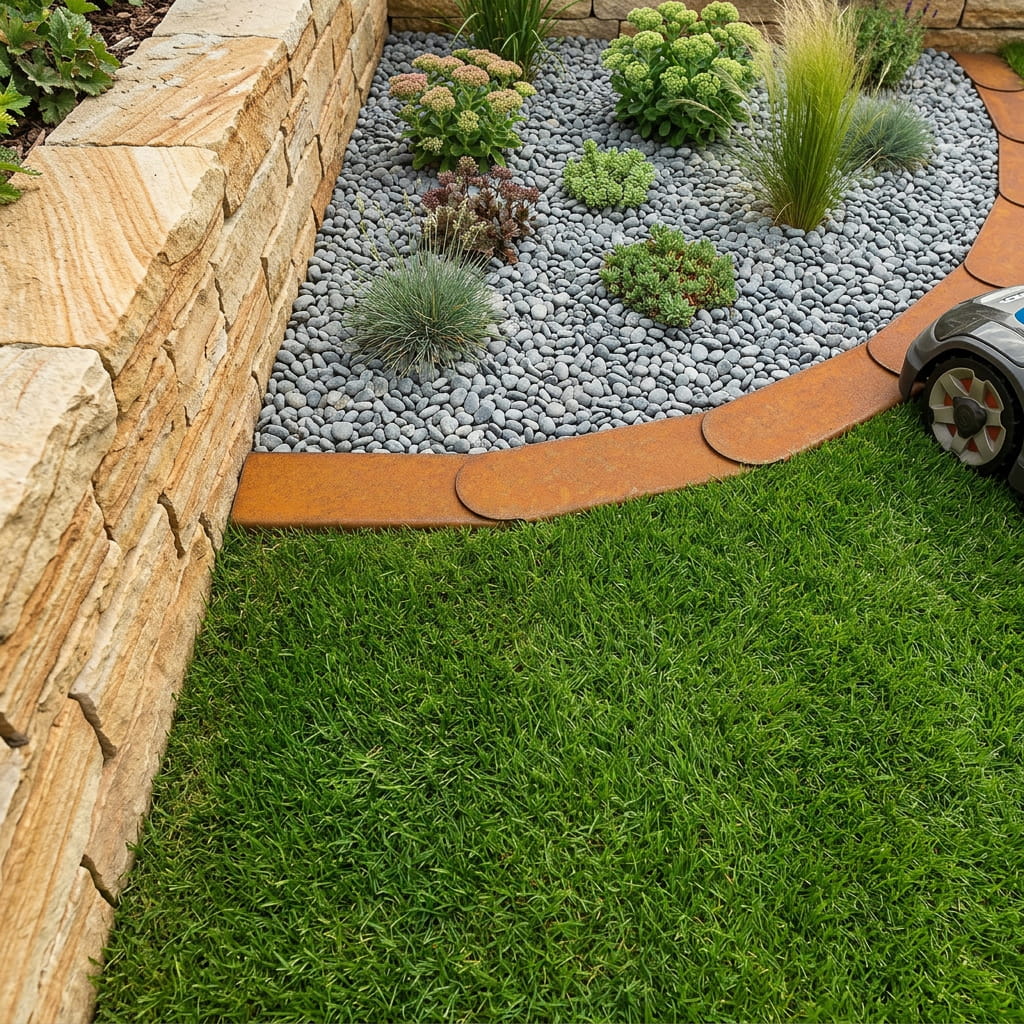 Rasenkante Endstück aus Cortenstahl