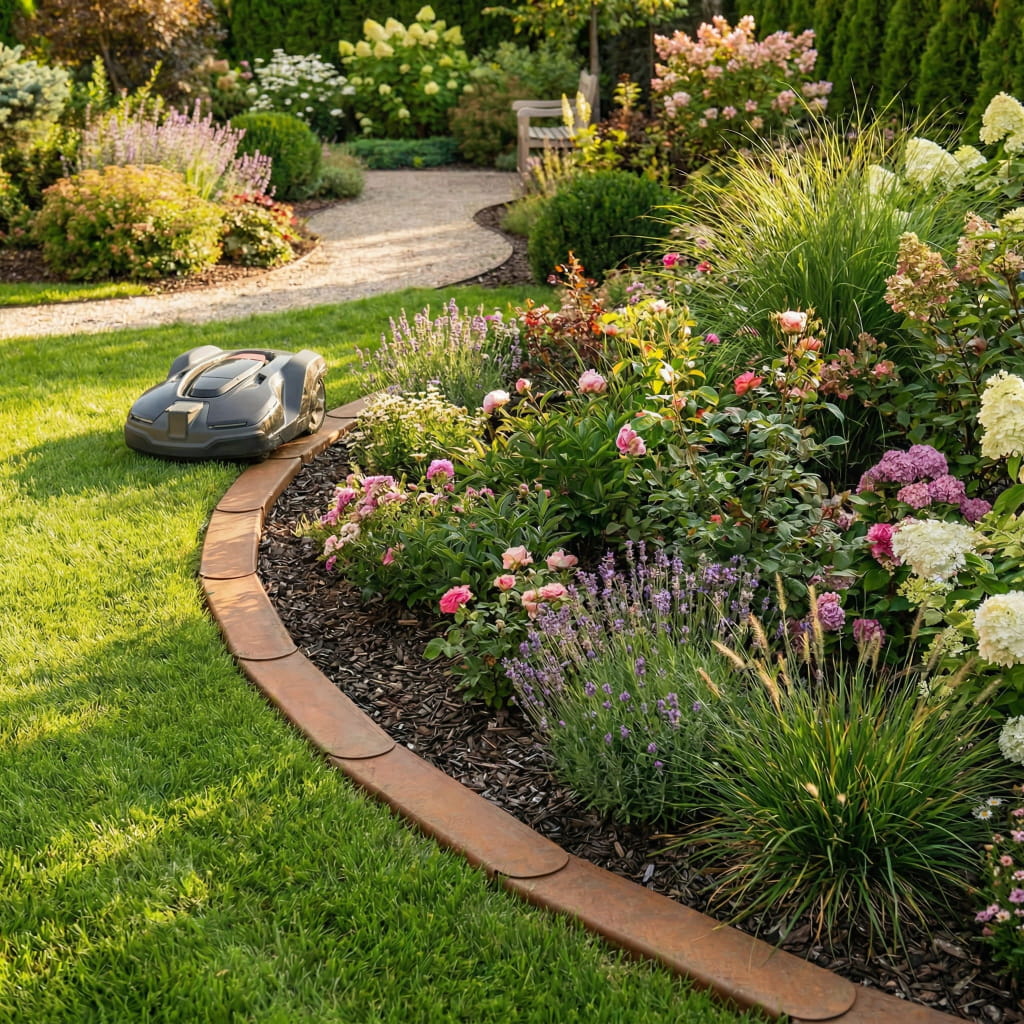 Rasenkante aus Cortenstahl