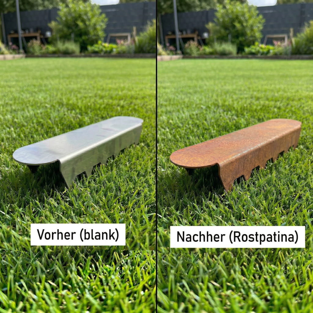 Rasenkante aus Cortenstahl