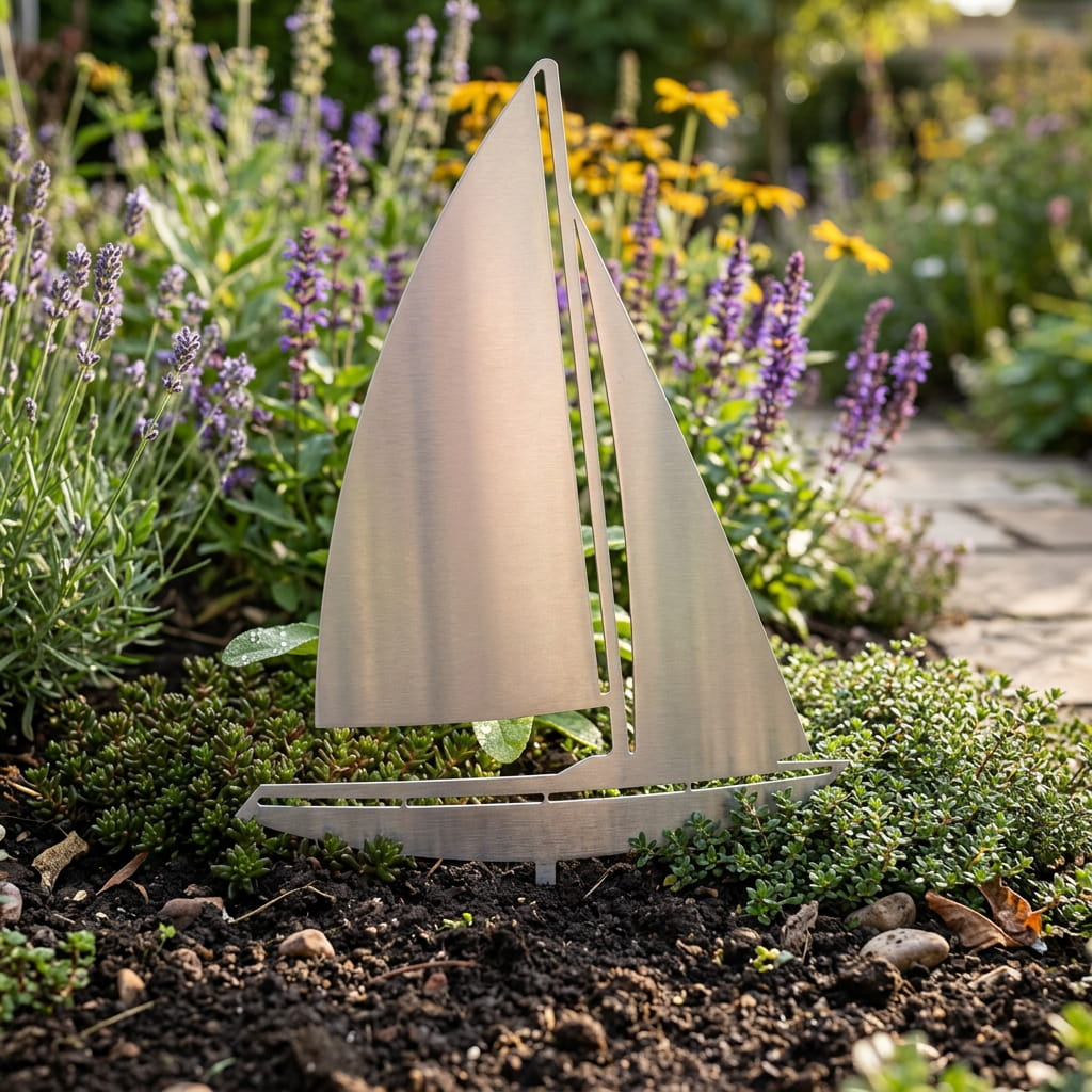 Gartenstecker Segelboot